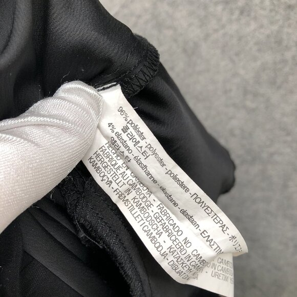 Zara Wide Leg Crop Dress Pants Womens Large L Black Tie Waist High Rise - Picture 9 of 9